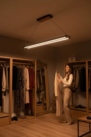 vega gold lineer led sarkıt avize – kumandalı dim edilebilir – aşağı işık - 6500k