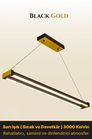 vega rose gold lineer led sarkıt avize – kumandalı dim edilebilir – aşağı işık - 3000k