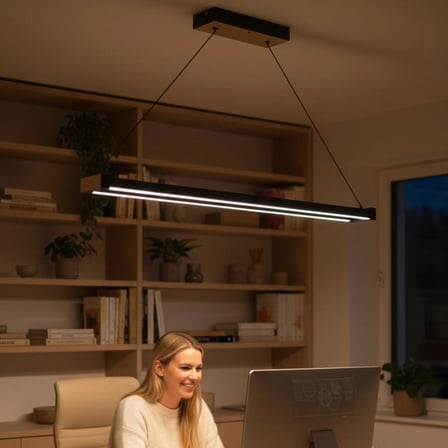 vega rose gold lineer led sarkıt avize – kumandalı dim edilebilir – aşağı işık - 3000k