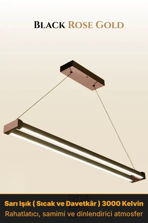vega rose gold lineer led sarkıt avize – kumandalı dim edilebilir – aşağı işık - 4000k