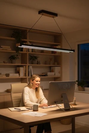 vega rose gold lineer led sarkıt avize – kumandalı dim edilebilir – aşağı işık - 4000k