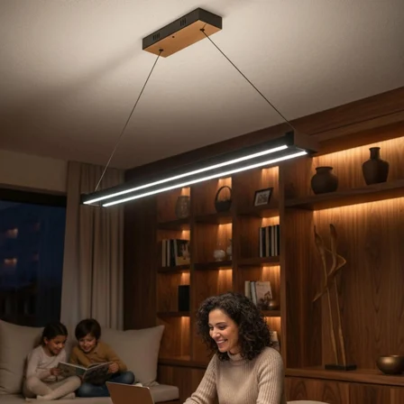 vega rose gold lineer led sarkıt avize – kumandalı dim edilebilir – aşağı işık - 6500k