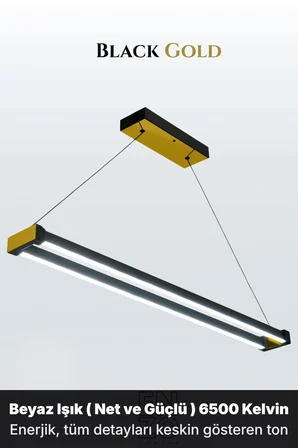 vega rose gold lineer led sarkıt avize – kumandalı dim edilebilir – aşağı işık - 6500k