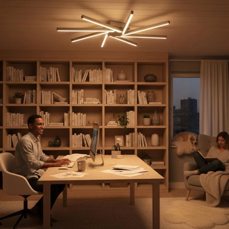 Zenit 8 Bronz LED Tavan Avize – Kumandalı Dim Edilebilir – Aşağı Işık - 3000K