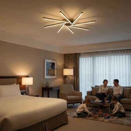 Zenit 8 Bronz LED Tavan Avize – Kumandalı Dim Edilebilir – Aşağı Işık - 3000K