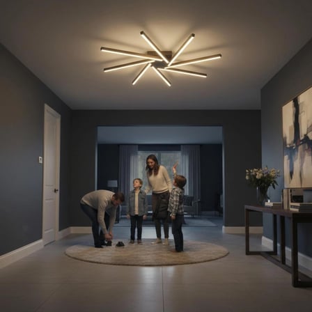 Zenit 8 Füme LED Tavan Avize – Kumandalı Dim Edilebilir – Aşağı Işık - 6500K