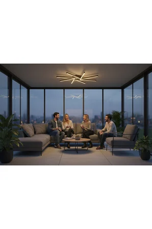 Zenit 8 Gold LED Tavan Avize – Kumandalı Dim Edilebilir – Aşağı Işık - 3000K