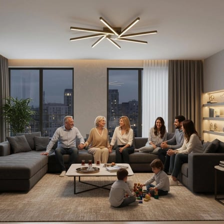 Zenit 8 Rose Gold LED Tavan Avize – Kumandalı Dim Edilebilir – Aşağı Işık - 4000K