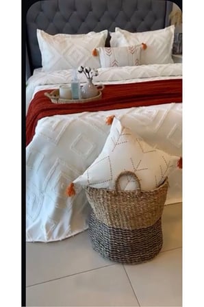 Iskandinav Gri Çift Kişilik Yatak Örtüsü 240 X 260 Cm Ve 2 Adet Yastık