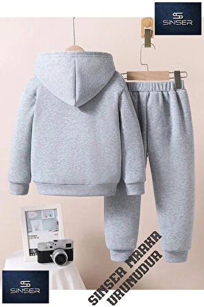 Kapşonlu Çocuk UNISEX KELEBEK Baskılı Eşofman Takımı