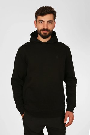 |Kapüşonlu Sweatshirt| Fleto Cep Detaylı Reflektör Baskılı Şardonlu