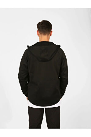 Şardonlu Dalgıç Fermuarlı Dik Yaka Kapüşonlu Sweatshirt/ceket