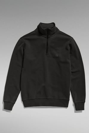 1/4 Fermuarlı Dik Yaka Sweatshirt |Şardonlu 3 İplik | Yaka Üzeri Şerit Detaylı