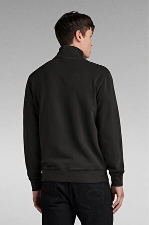 1/4 Fermuarlı Dik Yaka Sweatshirt |Şardonlu 3 İplik | Yaka Üzeri Şerit Detaylı
