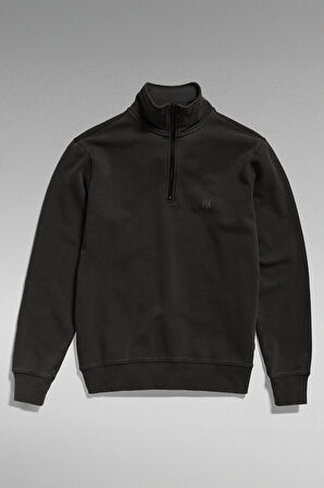 1/4 Fermuarlı Dik Yaka Sweatshirt |Şardonlu 3 İplik | Yaka Üzeri Şerit Detaylı