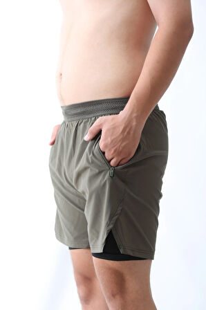 3 Lü Paket Unisex Gym Ve Fitness Astarlı Taytlı Şort Gizli Cep Detaylı