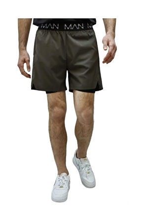 Spor ve Fitness Astarlı Taytlı Gizli Cep Detaylı Şort