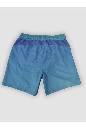 Erkek Mavi Çizgi Desenli Çok Amaçlı Sporcu Deniz Şortu, Havuz Şortu, Koşu Spor Şortu