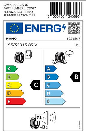 Momo 195/55 R15 85V M30 Toprun Oto Yaz Lastiği ( Üretim Yılı: 2025 )