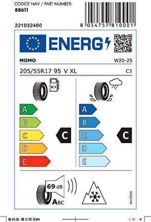 Momo 205/55 R17 95V XL North Pole W-20 Kış Lastiği ( Üretim Yılı: 2025 )