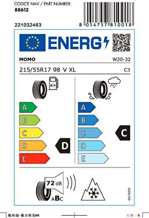 Momo 215/55 R17 98V XL North Pole W-20 Kış Lastiği ( Üretim Yılı: 2025 )