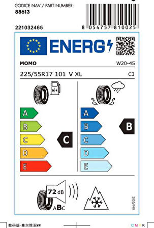 Momo 225/55 R17 101V XL North Pole W-20 Kış Lastiği ( Üretim Yılı: 2025 )