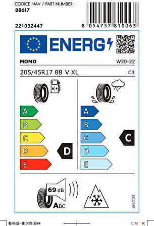 Momo 205/45 R17 88V XL North Pole W-20 Kış Lastiği ( Üretim Yılı: 2025 )