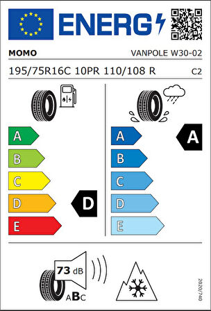 Momo 195/75 R16 110/108H VAN Pole W-30 Kış Lastiği ( Üretim Yılı: 2025 )