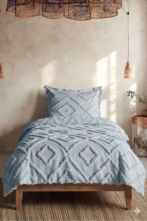 Iskandinav Gri Tek Kişilik Yatak Örtüsü 180 X 240 Cm Ve 1 Adet Yastık