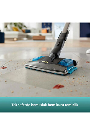 Aqua Seri Islak/Kuru 360° Çekim Gücü, 80Dk Çalışma, Led Başlıklı Ultra Premium Dikey Şarjlı Süpürge