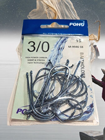 Uzun Pa.la Delikli Sap 3/0 Numara 15'li Paket Parlak Mavi M-9946 Sb Baitholder Olta Iğnesi