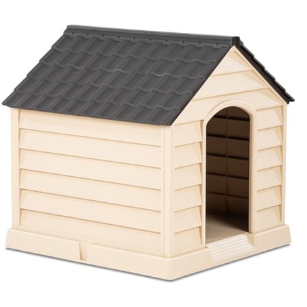 Delux Serisi Bahçe Evi Geniş Barınak Petshop Plastik Büyük Köpek Kulübesi 95x95x100 cm