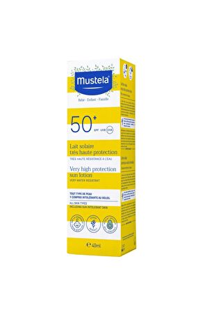 Mustela 50+ Faktör Nemlendirici Atopik Ciltler İçin Renksiz Yüz Güneş Koruyucu Losyon 40 ml