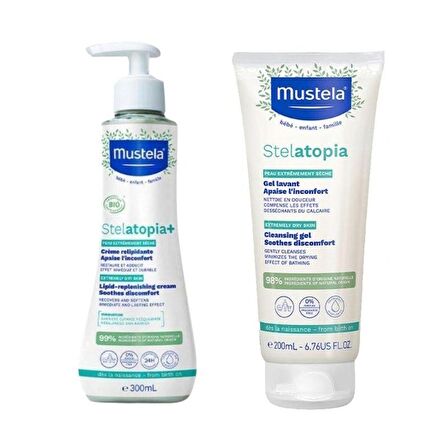 Mustela Stelatopia Lipit Yenileyici Krem 300 ML + Mustela Stelatopia Şampuan 200 ML