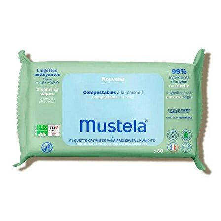 Mustela Kompost Edilebilir Islak Mendil 60 Adet