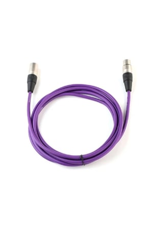 Mikrofon Kablosu 5 Metre Mor | Xlr Erkek – Xlr Dişi | Sahne – Stüdyo – Ses Kablosu