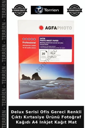 Delux Serisi Ofis Gereci Renkli Çıktı Kırtasiye Ürünü Fotoğraf Kağıdı A4 Inkjet Kağıt Mat