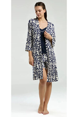 8975 Kadın Lacivert Pijama Takım