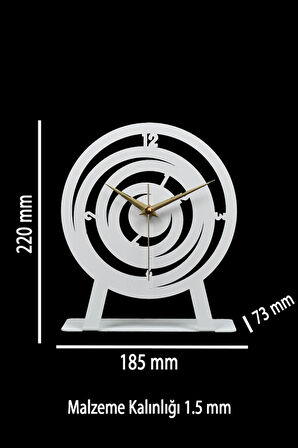 Hilal Model Metal Lazer Kesim Akar Sessiz Mekanizmalı Masa Saati