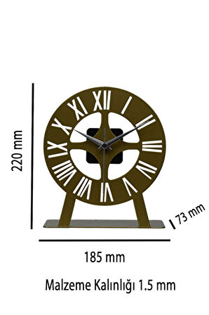 Roma Model Metal Lazer Kesim Akar Sessiz Mekanizmalı Masa Saati