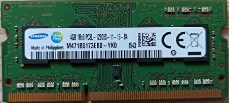 Samsung 4GB 1Rx8 PC3L-12800S-11-13-B4 1.35V DDR3L 1600MHz Laptop & Notebook Ram
