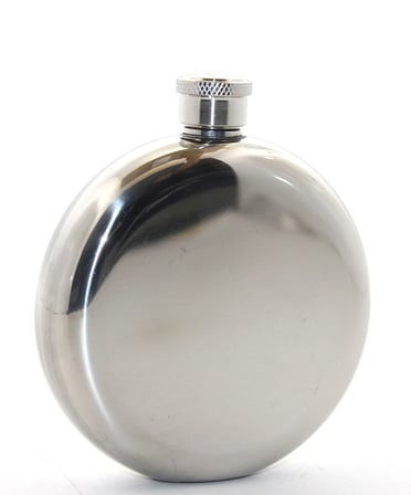Premium Taşınabilir Kap Yolculuk Eşyası Kamp Gereci Paslanmaz Çelik Yuvarlak 5 Oz Tekli Matara