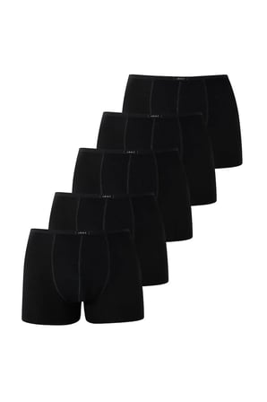 Özel Üretim Ten Rengi Rahat İç Botanik Giyim Erkek İnce Bel Lastikli Bambu Boxer Siyah 5'li Paket