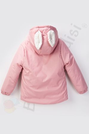 YENİ Tavşanlı Kapüşonlu İçi Peluş Kürklü Fermuarlı Kalın Kar Kışlık Şişme Kız Bebek Mont Çocuk Kaban