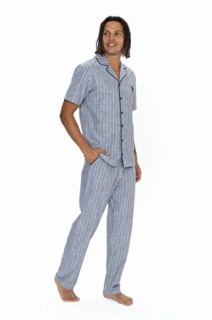 U.s Polo Assn. 18913 Erkek Kısa Kollu Gömlek Pijama Takımı-Lacivert