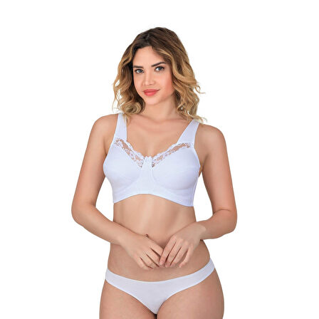 Beyaz Mı Emay 181 B Dantelli Toparlayıcı Cotton Sütyen