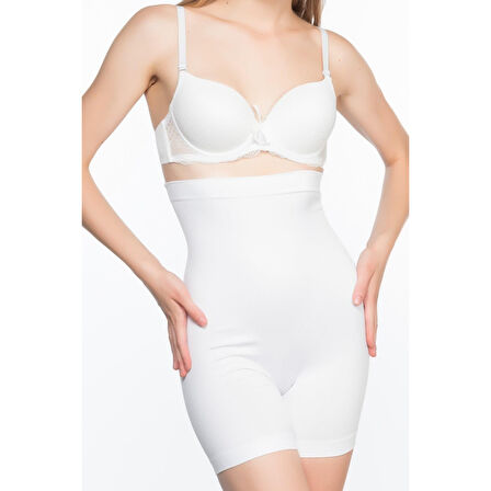 Beyaz Mı Emay 2063 Popo Açık Paçalı Korse