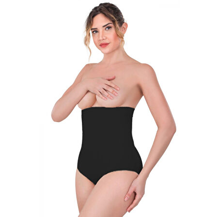 Siyah Mı Emay 2080 Yüksek Bel Çıtçıtlı Slip Korse