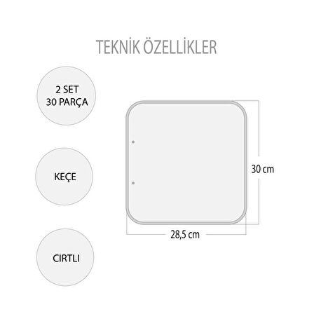 2 Set - 32 Parça Tox Mutfak ve Yatak Odası Keçe Cırtlı Aktivite Sayfası - Çocuk Etkinlik , Eğitici Oyuncak