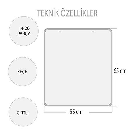 Hayvanlar ve Yaşam Alanları Keçe Cırtlı Duvar Panosu , Eğitici Oyuncak